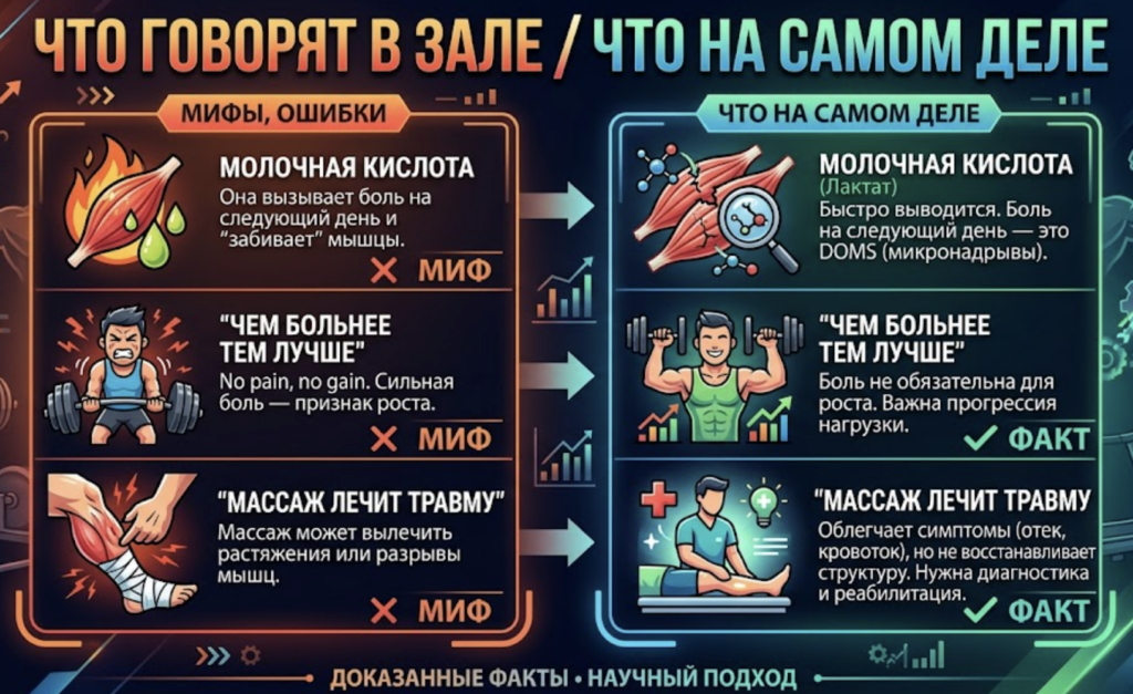Мифы и ограничения спортивного массажа