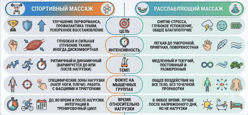 Чем отличается спортивный массаж от расслабляющего Чем отличается спортивный массаж от расслабляющего